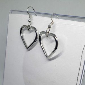 Silver Tone Heart Dangles For Valentines